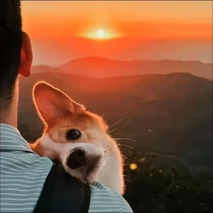 迎着太阳看着远方